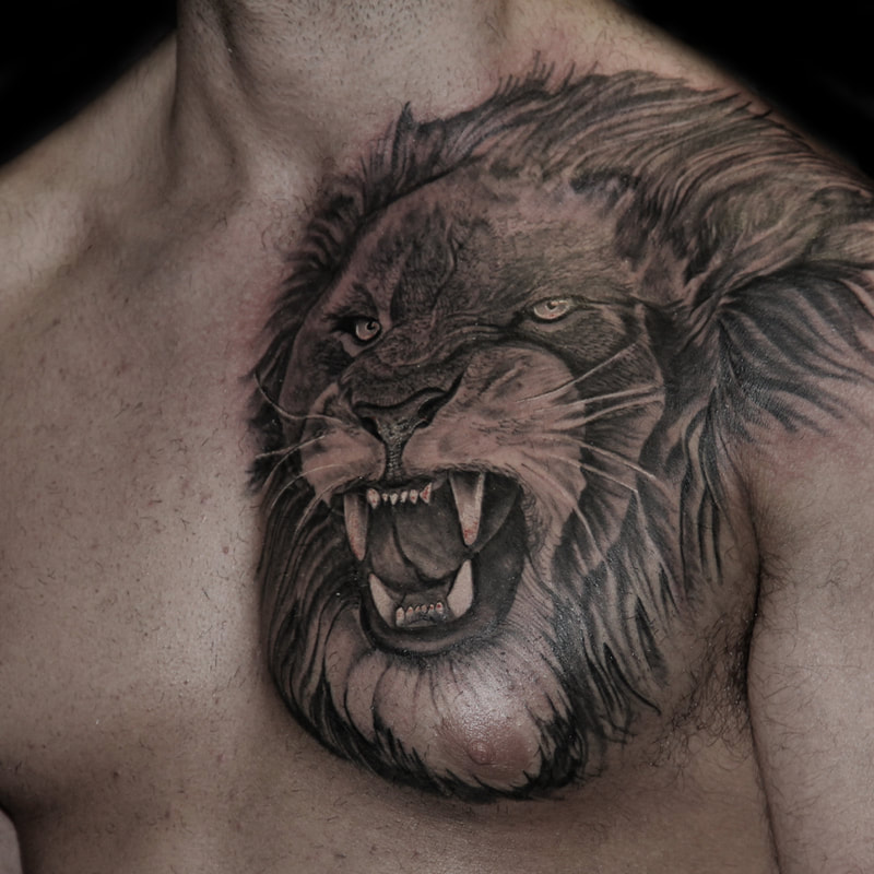 Lion  Tattoo Kris Kross Glasgow Paisley, Armoury Tattoo