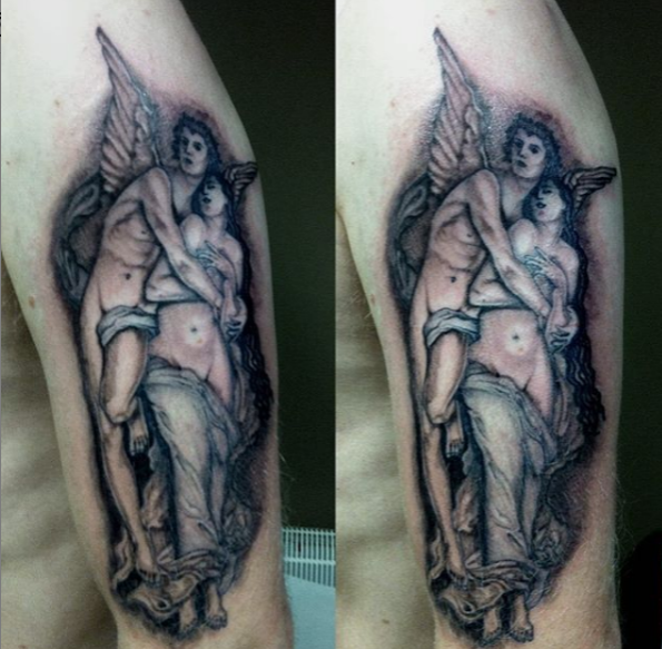 angel tattoo, god heaven religious tattoo art, angels cherubs wings heavenly body art tattoo