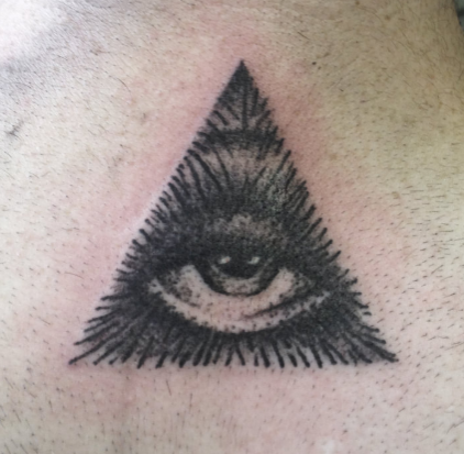 tattoo unique idea illuminati triangle eye art dotwork shading small tattoo
