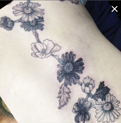 flower tattoo floral work art design feminine tattoos for women girls stem nature large piece